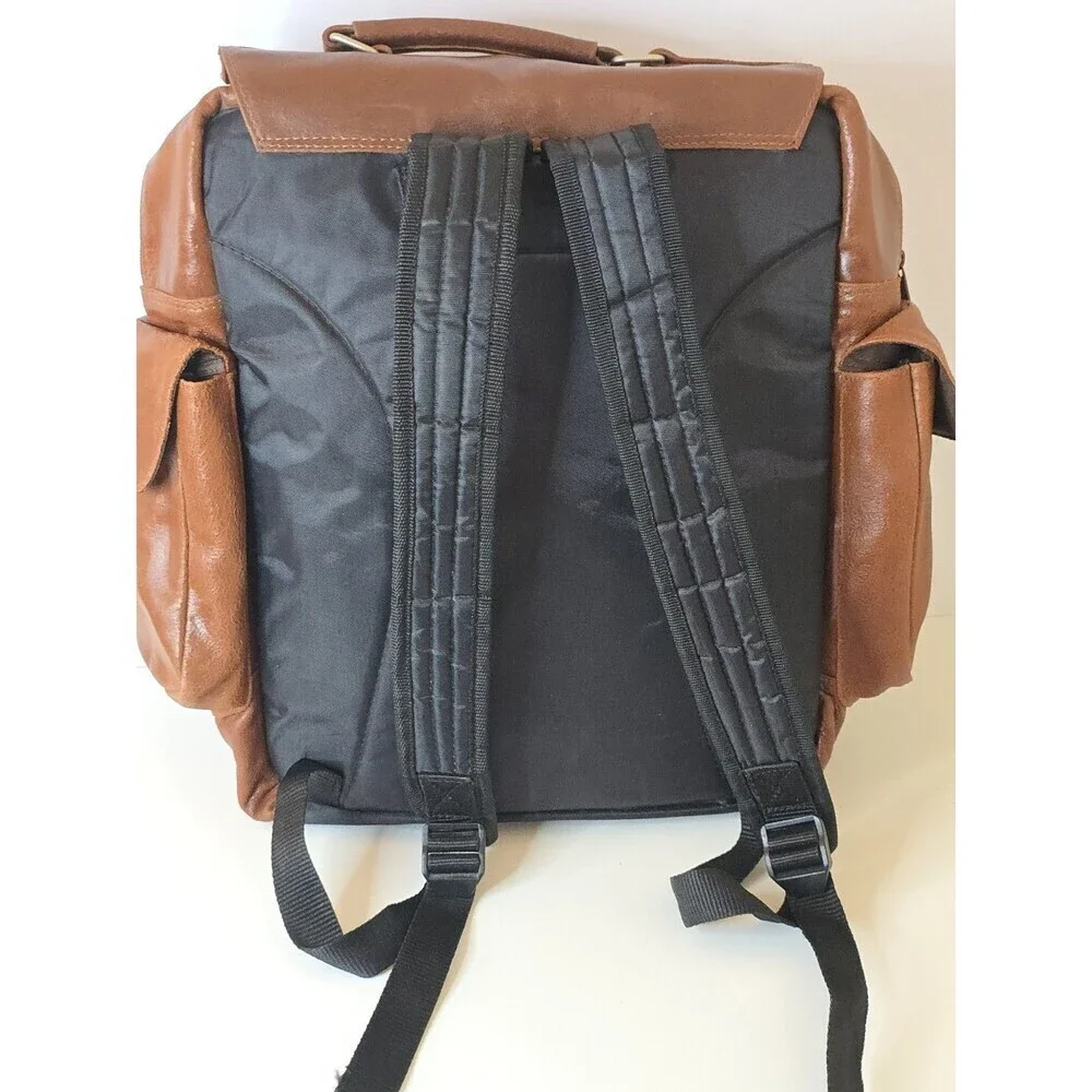 Wilson Leather Brown Backpack Rucksack Multi Pocket Laptop Travel Bag